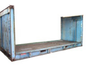 20' container flat rack sponde fisse